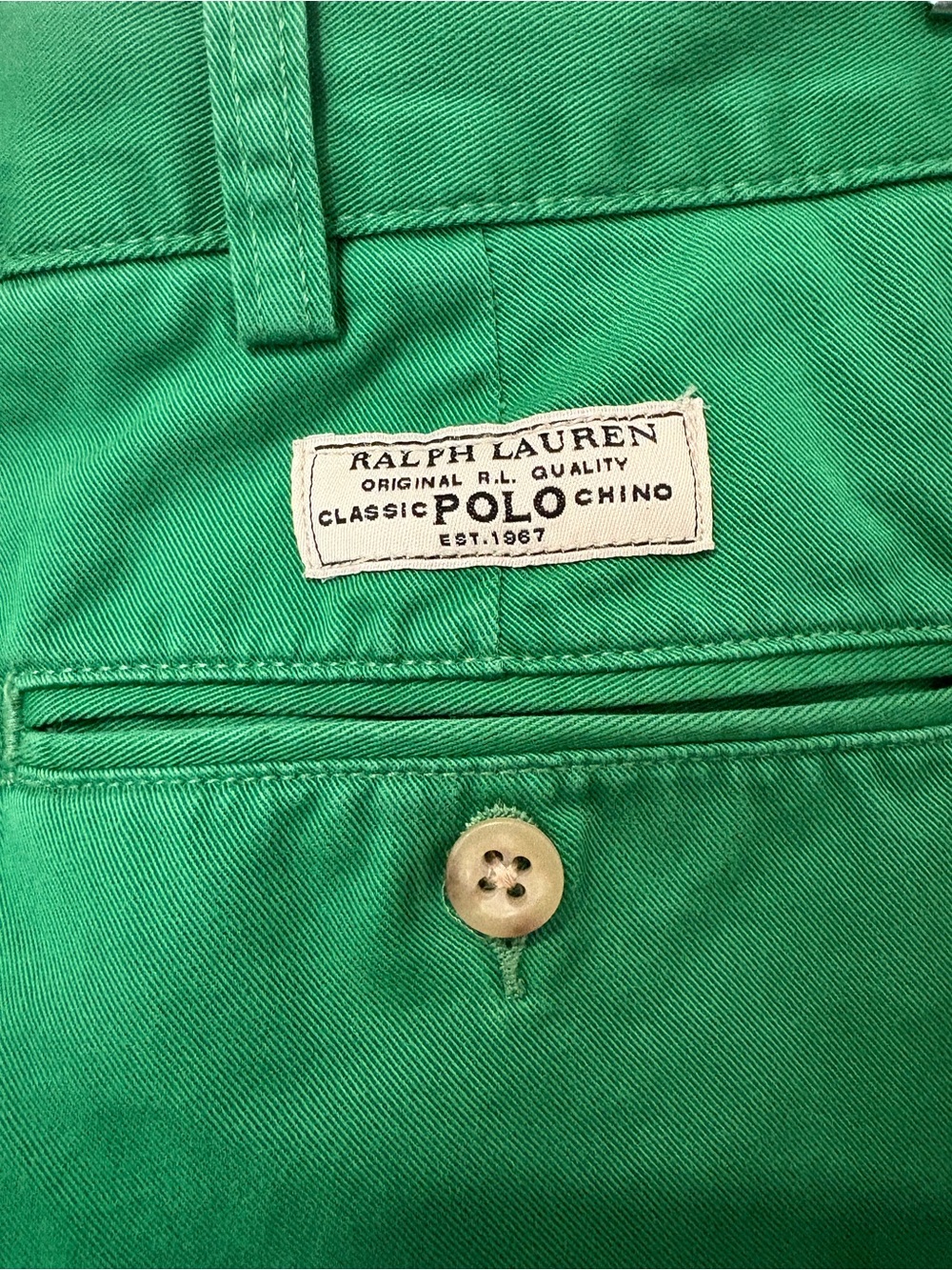 VNTG Polo by Ralph Lauren Kelly Green Men's Chino Shorts Preppy Golf Academia 36 - Picture 4 of 8